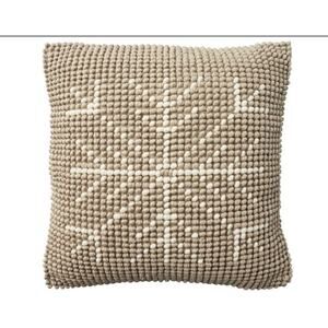 Nourison Holiday Collection Loop Snowflake Throw Pillow, Natural 20x20”